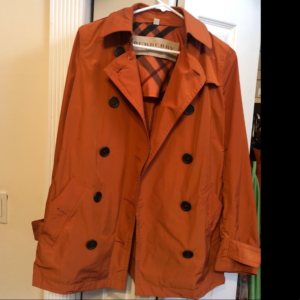 Burberry Brit Orange Rust Trench Coat